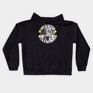 Catahoula Leopard Dog Life is Better With A Dog Happy Puppy Kids Hoodie